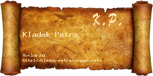 Kladek Petra névjegykártya